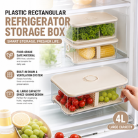 Boîte de rangement rectangulaire pour réfrigérateur en plastique alimentaire, grande capacité, hermétique, avec couvercle, pour la conservation des aliments.