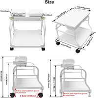 Carro de Herramientas para Manicura y Pediluvio Silla de Pedicura Estación de Masaje de Pies para Salón con 3 Estantes Carrito para Esteticista y Spa de Pedicura