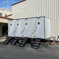 Remorque de toilettes mobile de luxe à 4 postes de toilette, norme américaine, avec climatisation et chauffage, à vendre