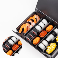 Caja de Papel Personalizada para Entrega de Alimentos, Caja para Sushi, Caja de Regalo para Sushi para Llevar, Caja de Cartón con Imán