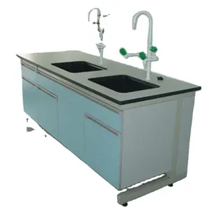 Laboratory Furnitures Wooden Cabinets Double Sink Cabinet Using Lab