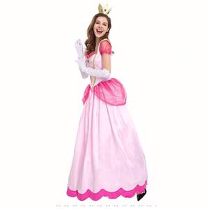 Costume de princesse Peach rose pour adulte, déguisement de fête de carnaval d'Halloween, fantasia, SZAC-001 - Product Image 1