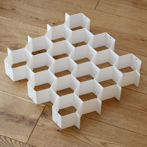 Separadores de Cajones Tipo Panal de Abeja, Blancos, Rectangulares, Organizador de Maquillaje para Dormitorio, Organizador de Ropa Resistente - Product Image 2