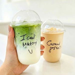 Chuangmei Disposable <b>Plastic</b> Custom Printed 16oz 20oz 22oz U Shape PET <b>Cups</b> with Lid for Coffee Beverage Smoothie Juice Bar - Product Image 2