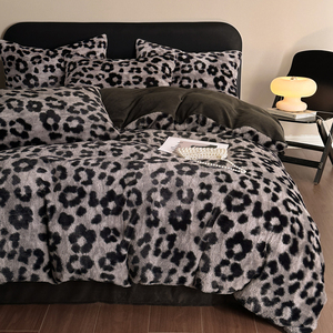 Elly Đan Mạch Thỏ Sang Trọng Sữa Nhung 4-Mảnh Thiết Lập Hiện Đại In Mô Hình Chất Lượng Cao Dệt Kỹ Thuật - Product Image 3