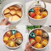 Boîte d'emballage pour macarons de qualité alimentaire avec logo personnalisé, boîte cylindrique en carton ronde avec poignée