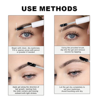 Crayon à sourcils 3 en 1 de marque privée OEM Gel teinté et brosse à sourcils résistant à la transpiration longue durée Maquillage des yeux aux herbes
