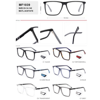 Montures de lunettes carrées en acétate unisexes WFD-MF1039 en gros pour tous les visages avec des lunettes Spring Temple Spectacles Lunettes