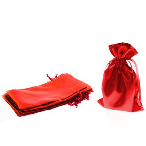 Sacs cadeaux en satin or rose 6" x 9" en gros pour mariage, baby shower, Noël, sacs en soie à cordon avec logo personnalisé - Product Image 3