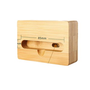 Soporte de madera para teléfono, soporte universal de escritorio, Base de bambú para teléfono móvil, diseño cuadrado simple, portátil, multiusos - Product Image 5