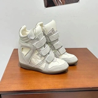 Chaussures montantes décontractées pour femmes, personnalisées par le fabricant, en daim à semelle plate avec fermeture Velcro, rehaussantes et sportives