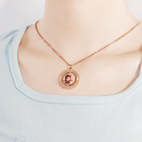 Pendentif personnalisé en acier inoxydable avec plaque nominative ronde et photo colorée, en cuivre, pour fêtes d'anniversaire - Idéal pour le dropshipping