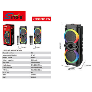 Altavoz Bluetooth para Fiestas SING-E ZQS8285XW de 8 Pulgadas con RGB y Micrófono Inalámbrico para Disfrutar del <span class=keywords><strong>Karaoke</strong></span> - Product Image 2
