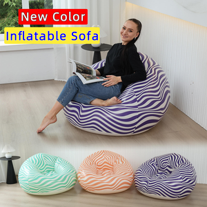 Canapé sphérique <span class=keywords><strong>gonflable</strong></span> monoplace, violet, vert et jaune, canapé paresseux en PVC, <span class=keywords><strong>fauteuil</strong></span> <span class=keywords><strong>gonflable</strong></span> rayé, portable pour l'extérieur - Product Image 1