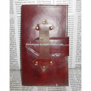 ไดอารี่หนังตะเข็บด้านข้างทำด้วยมือรูปแบบเข็มขัดหนาวินเทจที่มีดีไซน์ธรรมดาและงานขอบเล็กๆที่ไม่ซ้ำใครวารสารหนัง - Product Image 1