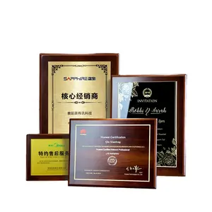 Recuerdos de autorización de precio de fabricante, placa de trofeo de premio de madera en blanco, placa de Certificado de madera rectangular personalizada