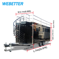 WEBETTER Remorque de restauration mobile à deux étages pour jus, barbecue, restauration rapide, café, glaces