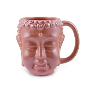 mug wholesale portable Pearlized Glaze Ceramic 3D Mug Hard Dolomite Tea custom ceramic stoneware Buddha coffee mug