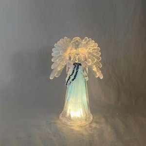 รูปปั้นนางฟ้าสุดหรูพร้อมไฟ LED สีขาวอบอุ่น สำหรับตกแต่งโต๊ะทำงาน เหมาะสำหรับเทศกาลคริสต์มาส - Product Image 2