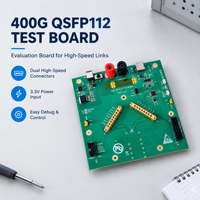 Carte de test 4x112 Gbit/s 400G QSFP112 avec connecteur RF 1x8 pour la validation de modules et l'approvisionnement en gros, avec correspondance de signal différentiel