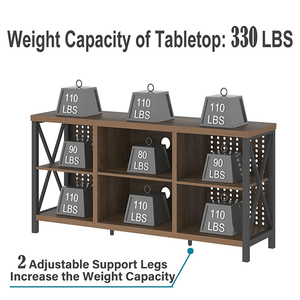 Porta TV rustico da fattoria con mobiletto portaoggetti per Console multimediale, mobile TV moderno in metallo in legno per soggiorno in casa camera da letto - Product Image 3