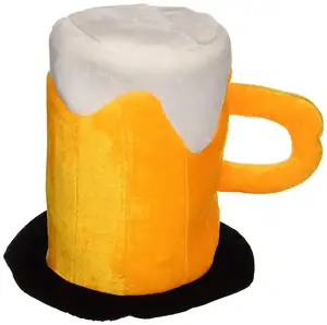 Haiwin partisi klasik tasarım ucuz parti Oktoberfest peluş bira şapka Polyester bira kovası şapka