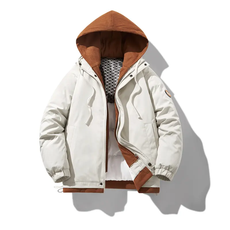 Graphene 안감 패딩 의류 두꺼운 느슨한 남성 겨울 겨울 재킷 캔버스 패브릭 스탠드 짠 데님 재킷