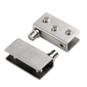 Stainless Steel Glass Door Hinges 180 Degree Minimalist Design For Cabinets Wine Cabinets <b>Display</b> <b>Cases</b> - Product Image 2