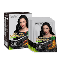 Shampoo colorant capillaire permanent noir Zippy Color Ginseng Argan Oil, sans ammoniaque, à base de plantes, couvrance longue durée des cheveux gris et blancs