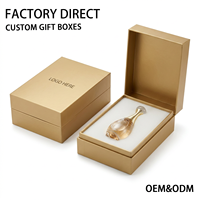 Boîte à parfum portable de luxe haut de gamme en carton doré, avec logo personnalisé, estampage à chaud, couvercle rigide magnétique, boîte cadeau avec mousse éponge