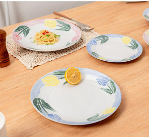 Assiette de table occidentale en céramique Tulipe Française, design élégant et frais, pour la maison, les hôtels et les restaurants - Product Image 5