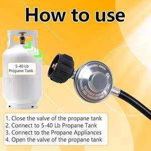 Regulador de parrilla de propano Universal QCC1 y manguera 5/8 ''tuerca acampanada hembra regulador de parrilla de <span class=keywords><strong>Gas</strong></span> piezas de repuesto conector de tubo - Product Image 6