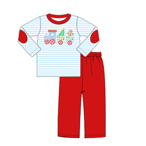 Bonitos conjuntos de ropa de Navidad para niños Otoño Invierno ropa para niños traje de niña pequeña con bordado - Product Image 2