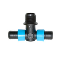 Raccord de tuyau d'irrigation goutte à goutte en plastique PP de 17 mm, raccord de tuyau d'irrigation goutte à goutte, vanne de purge d'eau sale pour serre, tuyau d'arrosage domestique