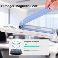 Cartera MagSafe en Stock con Logotipo Personalizado, Magnética N52, Soporte para Tarjetas con Bloqueo RFID, Soporte Magnético para Teléfono