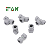 Raccord rapide IFAN gris PB 15mm 22mm coudé en T pour plomberie PPR