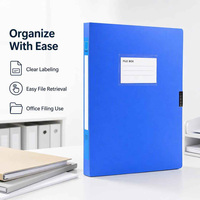 Boîte de classement en plastique PP personnalisée en gros avec fenêtre pour étiquette et trou pour le doigt, classeur A4, boîte de rangement de documents pour le bureau et l'école