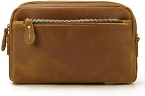 Pochette vintage en cuir véritable pour homme et femme, sac de rangement multifonctionnel - Product Image 2