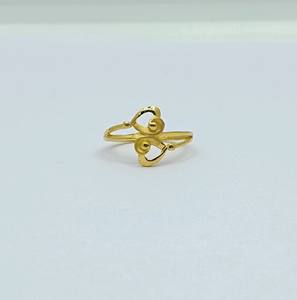 Exquisite 22K Dual Tone <b>Yellow</b> and White Gold Floral Filigree Statement Ring for Women with Intricate Petal Mesh - Product Image 1