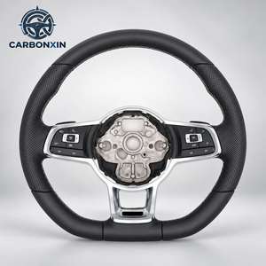 Volante Deportivo Personalizado para Golf MK8 R, Cuero Perforado con Franja Azul, Botón de Encendido/Apagado y Selector de Conducción, Palanca de Cambios - Product Image 2