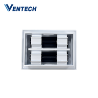 Diffuseur linéaire réglable en aluminium à 2 fentes pour conduit de climatisation Ventech
