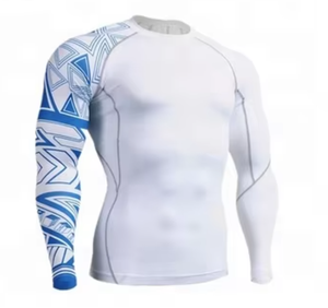 Vêtements de sport fitness Rash Guards sublimés sur mesure <span class=keywords><strong>Mma</strong></span> Bjj manches longues pour homme - Product Image 2