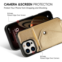 Étui de téléphone portable en cuir véritable de haute qualité avec cordon amovible et porte-cartes pour iPhone OEM