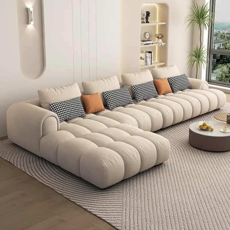 Sofá de tecido de veludo de luxo moderno Mario Bellini Móveis modulares Sofá da sala de estar Conjunto de sofás em forma de L