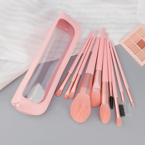 Set de 10 Brochas de Maquillaje con Mango de Madera Rosa, Veganas, de Pelo Suave, con Logotipo Personalizado, para Base, Corrector, Rubor, con Bolsa - Product Image 3
