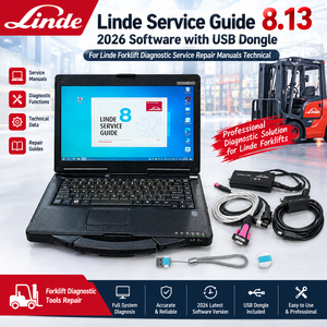 Logiciel Linde Service Guide 8.13 2026 avec clé USB et ordinateur portable CF53 pour manuels de réparation et de diagnostic des chariots élévateurs Linde Canbox Doctor - Product Image 1