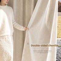 Rideau occultant en tissu crème, style floral naturel, avec nouveau jacquard gaufré français et chenille double face, pour chambre et salon