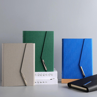 Carnet A5 à trois volets avec reliure à 6 anneaux métalliques, couverture en cuir PU, journal personnalisable, coffret cadeau haut de gamme