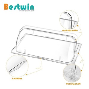 Restaurant Buffet Full Size 1/1 Polycarbonate Transparent <strong>Plastic</strong> Roll Top Chafer Display Lid Hinged Dome <strong>Cover</strong>