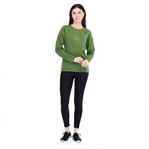 Fabricante de Camisetas de Manga Larga para Mujer, Top Informal de Jersey de Algodón, Ropa de Marca Privada, Proveedor Mayorista de Fábrica - Product Image 2